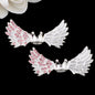 Angel Crown Wing Alloy Rhinestone Beads 25x53mm Detailed 4pcs 7
