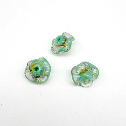 Lampwork Glass Beads Mushroom 15mm Hand Painted Colorful 10pcs 11