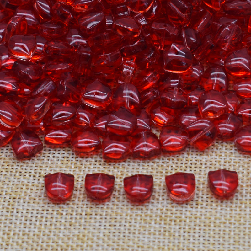 Gradient Tulip Petals Leaves Glass Beads Petal 9mm Leaf 14mm 100pcs 16