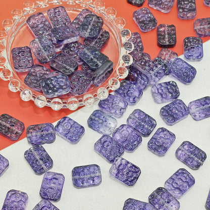 Czech Glass Beads Flower Double-Sided 13x18mm Pastel Jewel Colors 25pcs 9