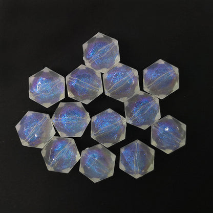 Transparent Aurora Laser Acrylic Beads Iridescent Mixed Shapes 2pcs 20