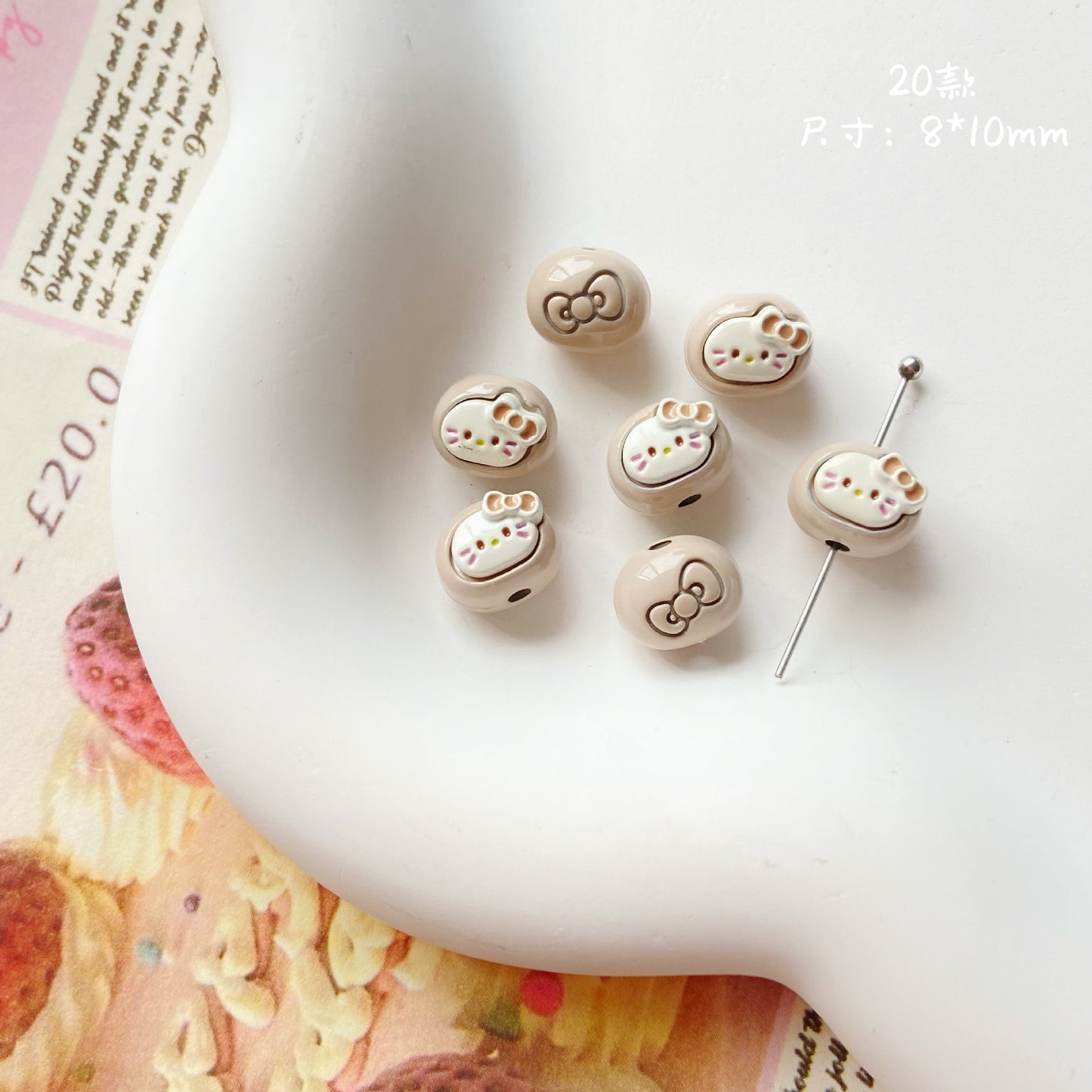 Character Metal Beads 17mm Hello Kitty Doll Head & Stamp Alloy 10pcs 21