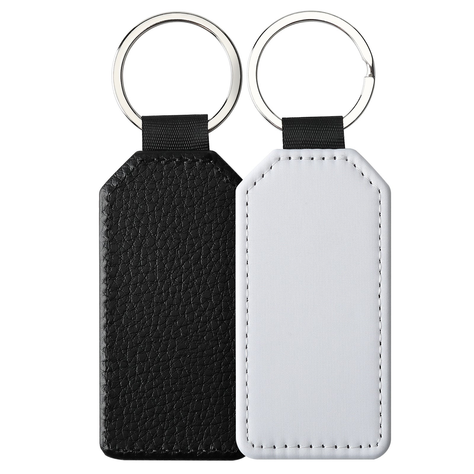Sublimation Blank Keychain White Metal Ring Multiple Shapes 14