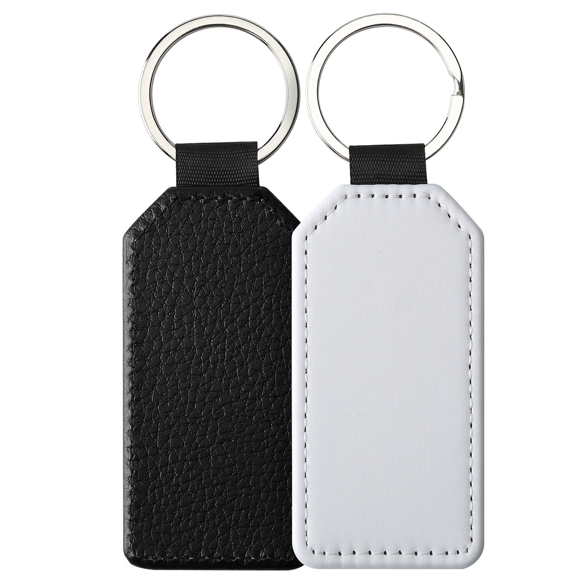 Sublimation Blank Keychain White Metal Ring Multiple Shapes 14