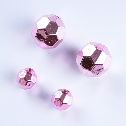 Plating Metal Faceted Acrylic Beads 10-16mm Earth Colors 100pcs 18
