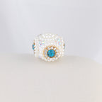 Pearl Encrusted Cube Clay Beads 20mm Rhinestone Accent 5pcs 4