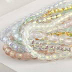 Lampwork Glass Beads Iridescent Silver Foil Filled 10mm 10pcs 3