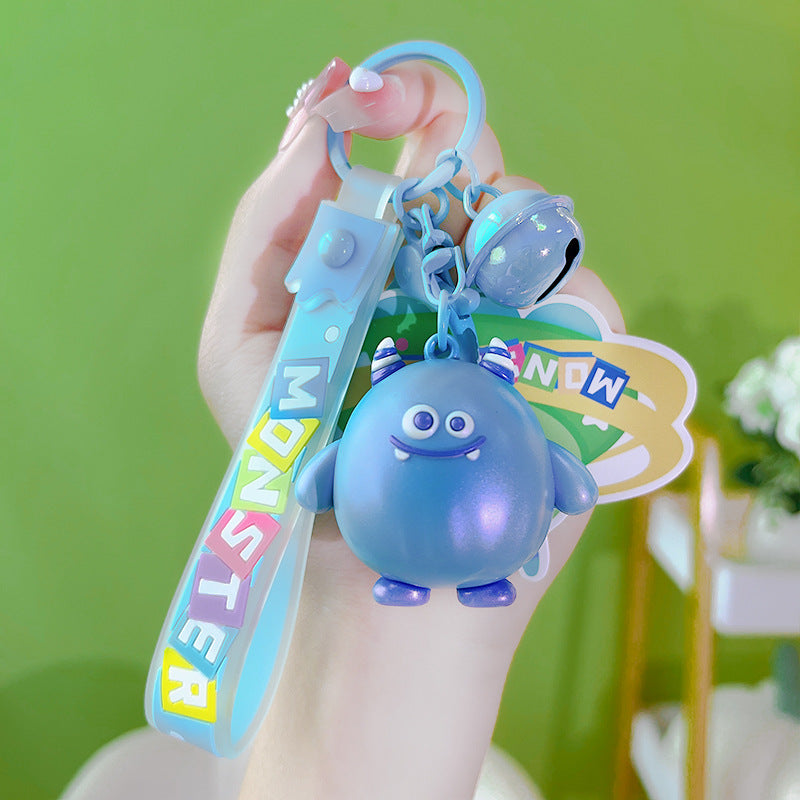 Cute PVC Monster Keychain Colorful Glossy Finish Fun Design 8