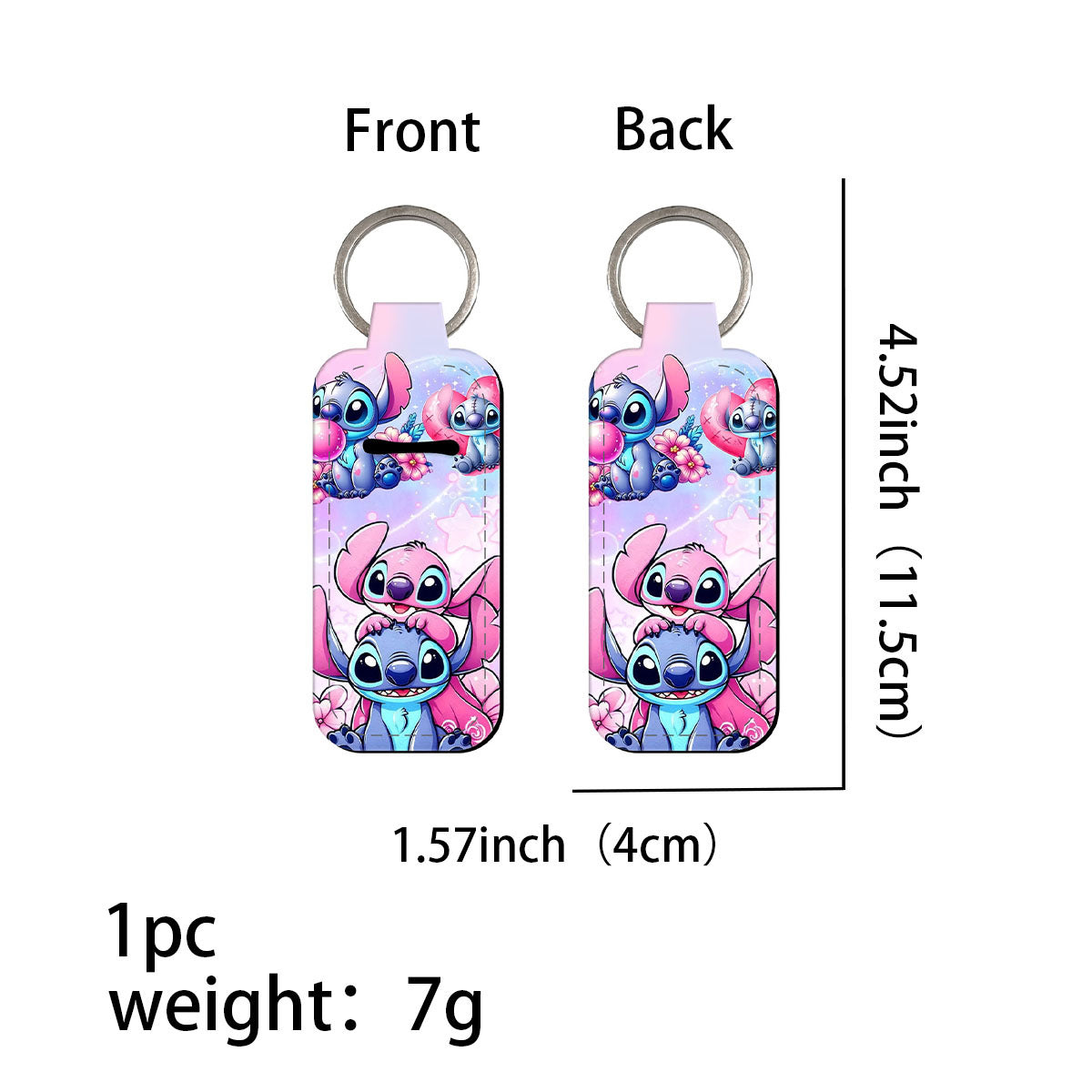 Cartoon Character Chapstick Holder Keychain Neoprene Colorful 8pcs 17