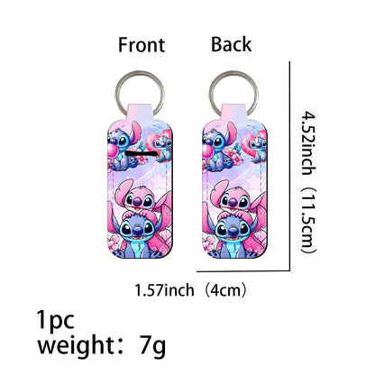 Cartoon Character Chapstick Holder Keychain Neoprene Colorful 8pcs 17