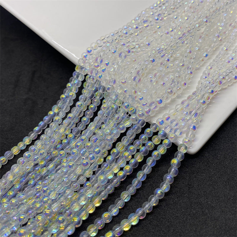 Faceted Transparent Glass Beads 8mm Clear Iridescent 480pcs 10 Strands
