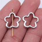 Hollow Flower Metal Beads 16mm Vintage Inspired Openwork 60pcs