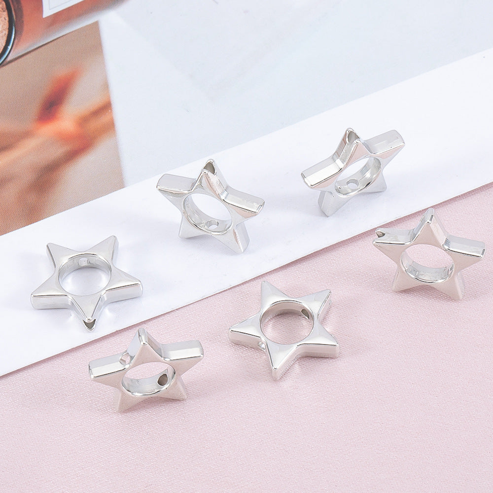Hollow Geometry Acrylic Beads CCB Plastic Star Heart Flower 100pcs 13