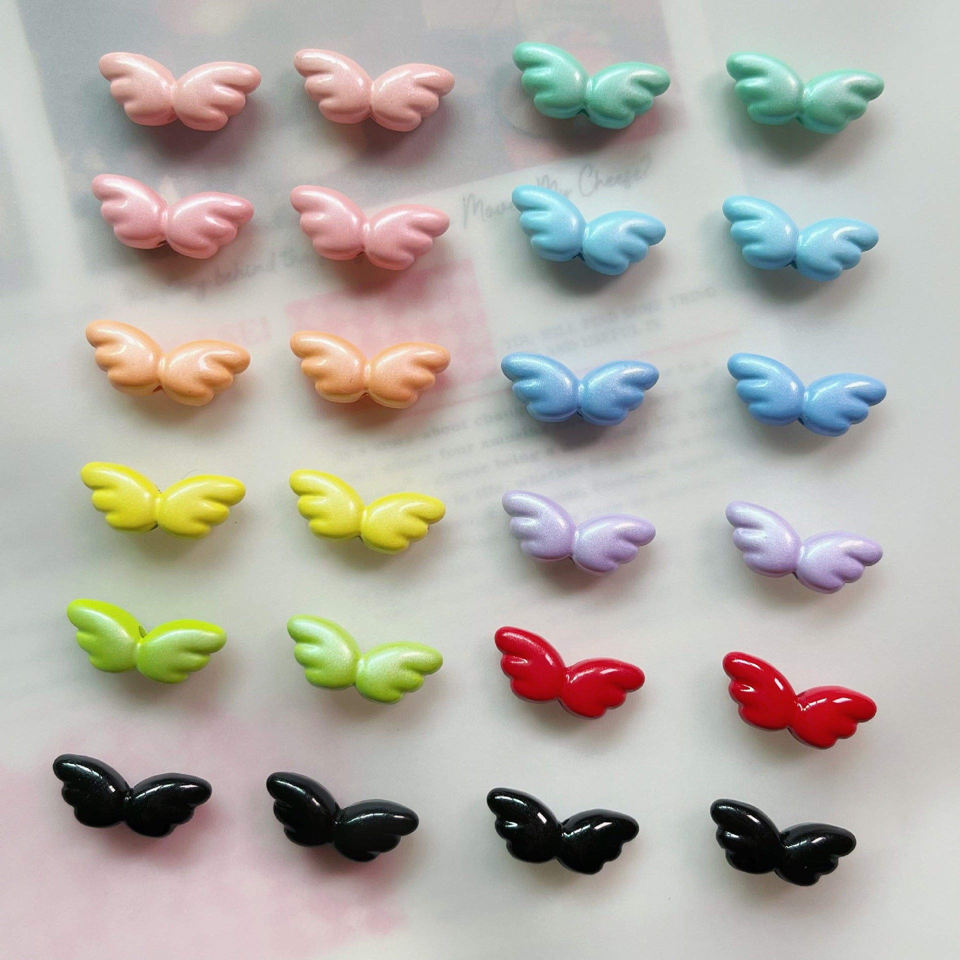 Chubby Wing Metal Beads 17mm Glossy Enamel Finish 10pcs 4