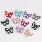 Polymer Clay Butterfly Rhinestone Beads 36mm Napal Style 2pcs