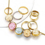 Stainless Steel Round Metal Beads Frame 10/12mm Polished Color Retaining 10pcs