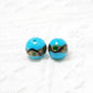 Lampwork Glass Beads Round 12mm Vintage Wavy Line Gold Foil 10pcs 12