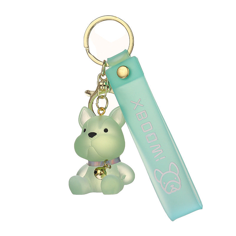 Resin Dog Keychain Jelly Bell Pastel Colors Lightweight 5