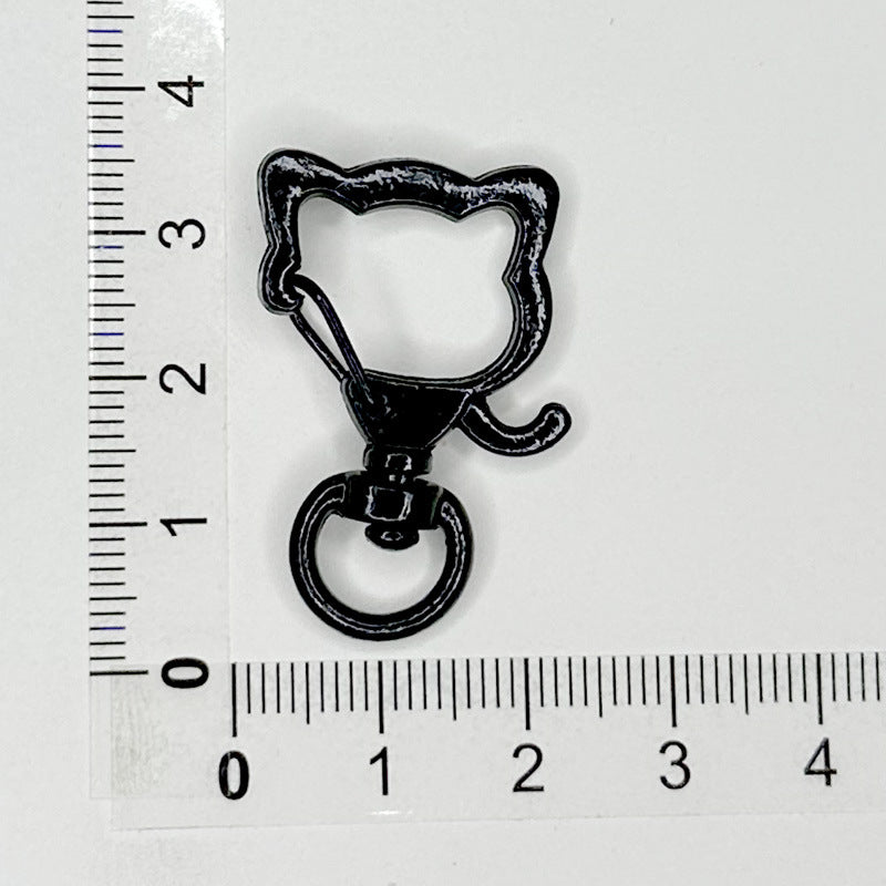 Zinc Alloy Puppy Head Keychain Clasps Spray Painted 35mm 20pcs 10