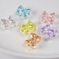 Transparent Plating Bow Acrylic Beads 15.6*14mm Candy Colored 100pcs 10