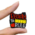 Silicone Focal Beads Teacher Apple Ready to Rule Layout 20pcs 5