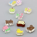 Transparent Bear Flower Acrylic Beads Playful Pastel Enamel 20pcs 3