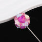 Polymer Clay Heart Rhinestone Beads 25mm Flat Shimmer 6pcs 6
