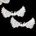 Angel Crown Wing Alloy Rhinestone Beads 25x53mm Detailed 4pcs 6