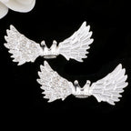 Angel Crown Wing Alloy Rhinestone Beads 25x53mm Detailed 4pcs 6