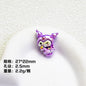 Glossy Purple Kuromi Resin Beads 10pcs Vibrant Floral Details 9