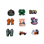 Silicone Focal Beads Halloween Pumpkin Car with Bow 20pcs