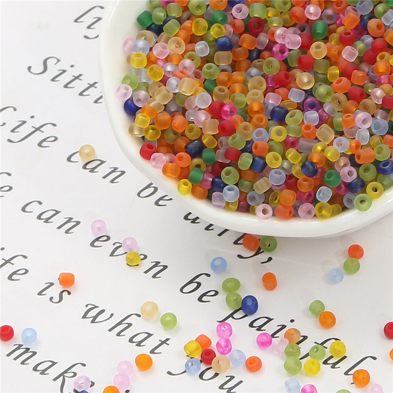 Frosted Transparent Seed Glass Beads 3mm Mixed Colors 1400pcs 28