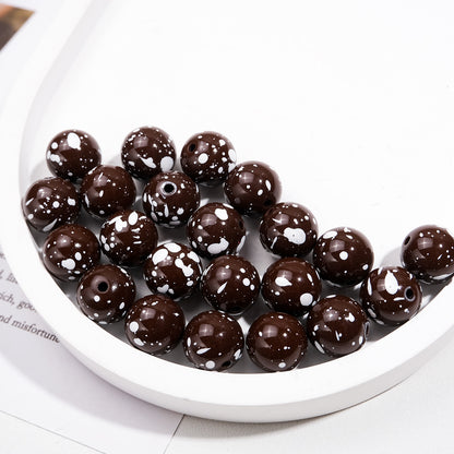 Colorful Speckled Acrylic Beads 12mm Round Mixed Colors 200pcs 13