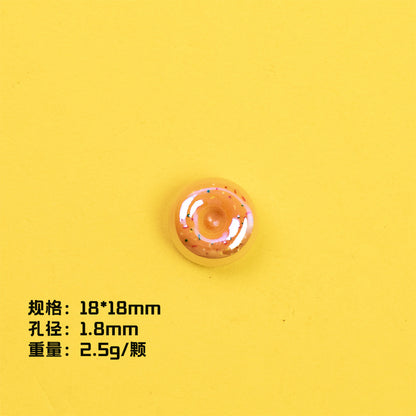 Glossy Bread Resin Beads Round 2.3mm Hole Warm Golden Colors 20pcs 10
