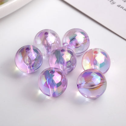 Plated Round Acrylic Beads 16mm High Transparency UV Finish 100pcs 7