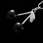 Pearl Cherry Keychain Metal Zinc Alloy Black and Red Options 3