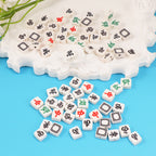 Flat Clay Beads 9x10mm Mahjong Tile Design Polymer 100pcs 3