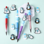 Silicone Focal Beads Snow Polar Bear Penguin Winter Snowman Scarf 20pcs 3
