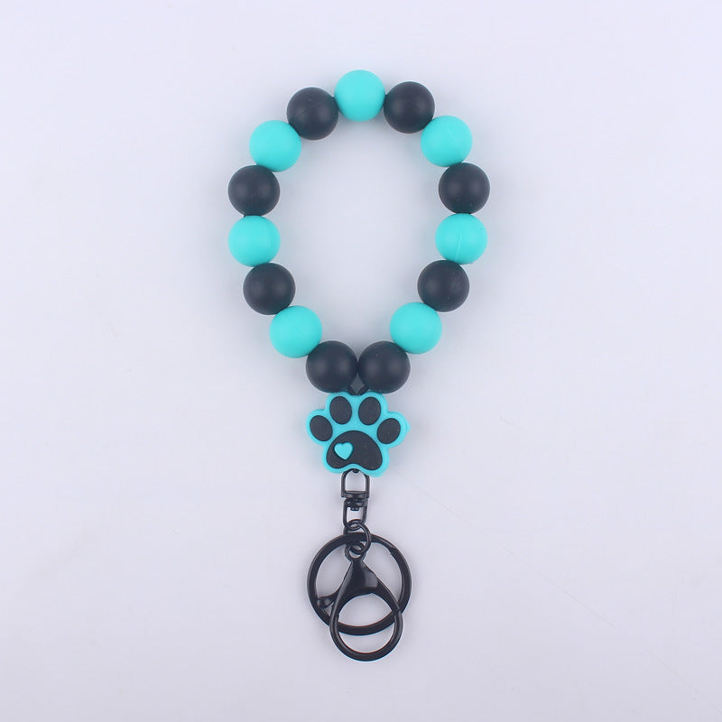 Silicone Dog Claw Bead Wristlet Keychain Pet Lover Charm 8