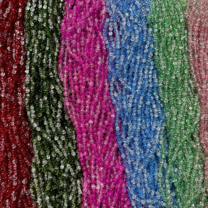 Crackle Glass Beads Round 8mm Dual Color Explosion 10 Strands