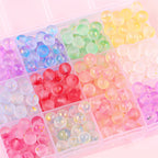 Frosted Round Glass Beads 8mm Pastel Jewel Tones Matte Finish 100pcs 3