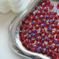 Vintage Faceted Round Glass Beads 8mm Iridescent 50pcs 19