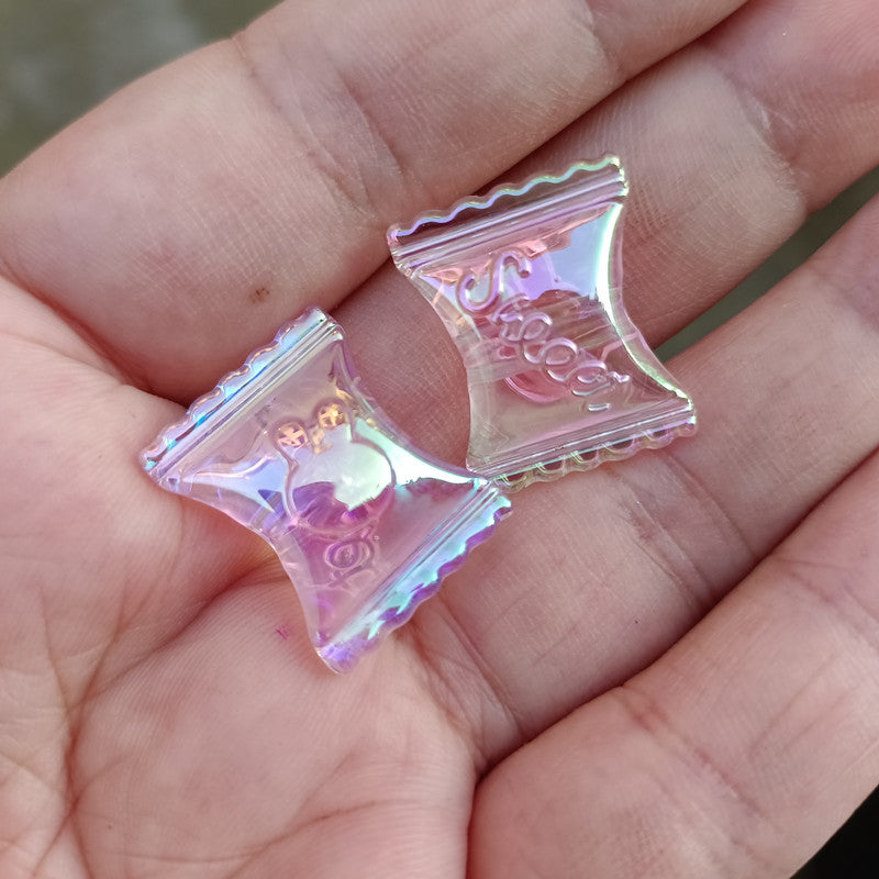 Transparent Candy Bag Acrylic Beads 17x21mm UV Plating 100pcs 3