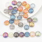 Electroplated Flat Spiral Glass Beads 12mm Metallic Iridescent 30pcs 2