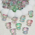 Gradient 3D Cat Figurine Glass Beads 20mm Pastel Colors 20pcs 4
