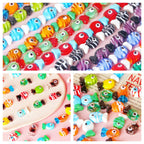Small Fish Glass Beads 20x13mm Multi Color Glossy 10pcs 2