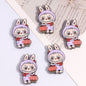 Lantern Metal Beads 24mm Colorful Enamel Bunny Holding 10pcs 9