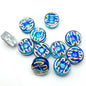 Lampwork Glass Beads Donut 15mm Hand Painted Cream Thick 10pcs 9