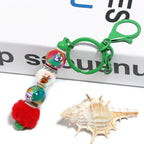 Plating Cartoon Acrylic Beads 16mm Santa Claus Reindeer Printed 50pcs 2