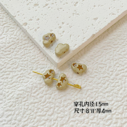 Painted Cute Character Plate Series Metal Beads Bulk 20pcs 13